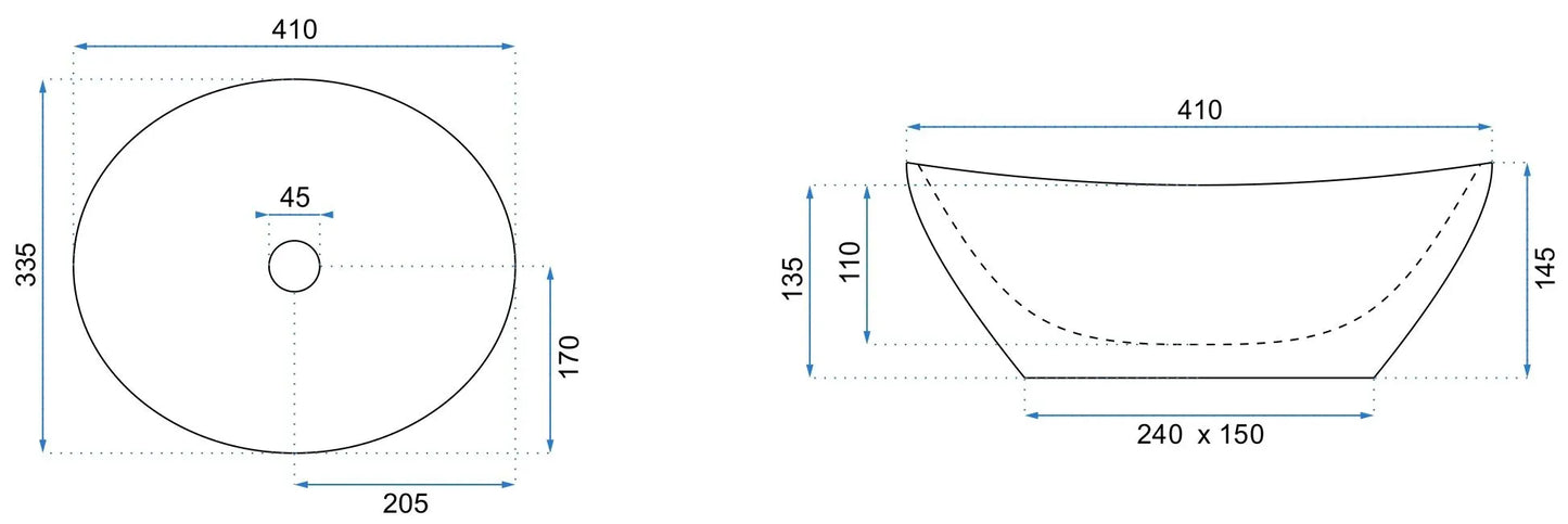 Aufsatzwaschbecken Sofia Brushed Gold Schwarz 41x34,5cm