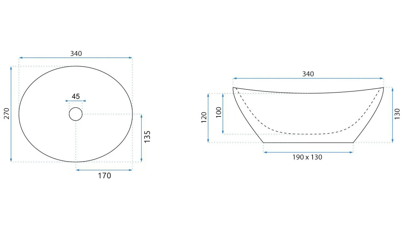 Aufsatzwaschbecken Sofia Mini White 35,5x27cm