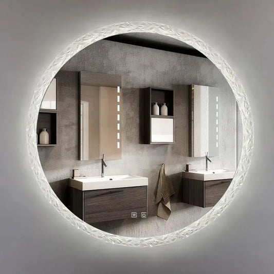 Runder LED-Spiegel mit Facettenrand – 60cm + 80cm