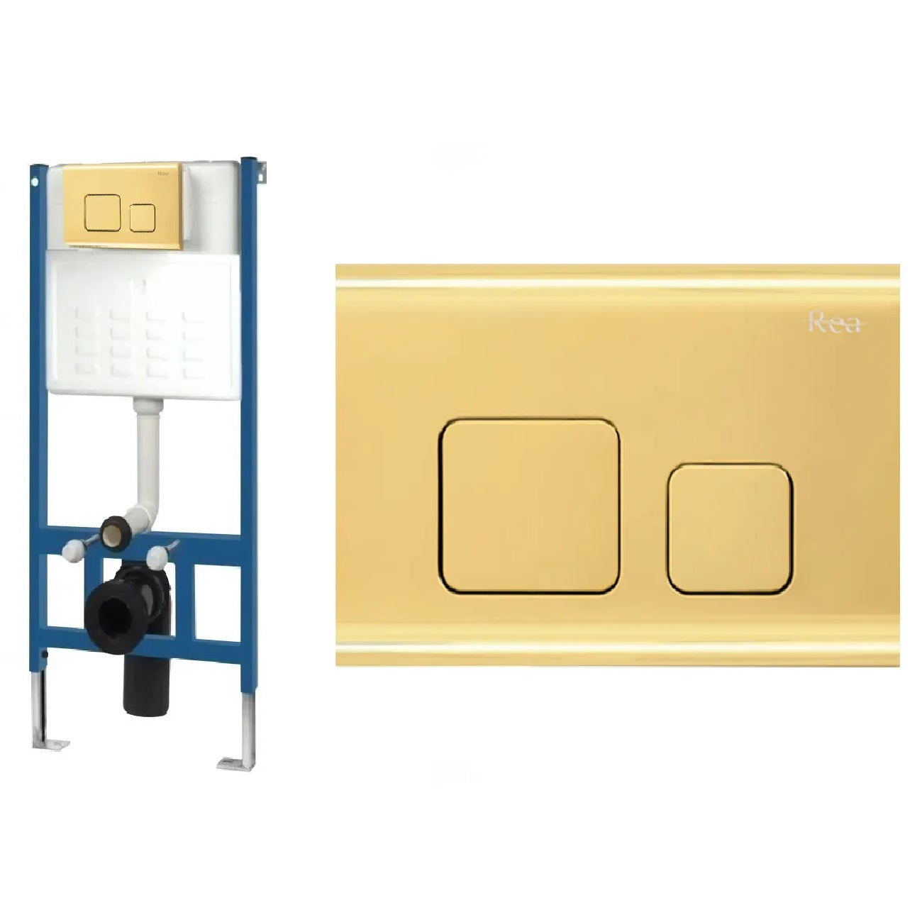 Vorwandelement mit Spültaste F Gold