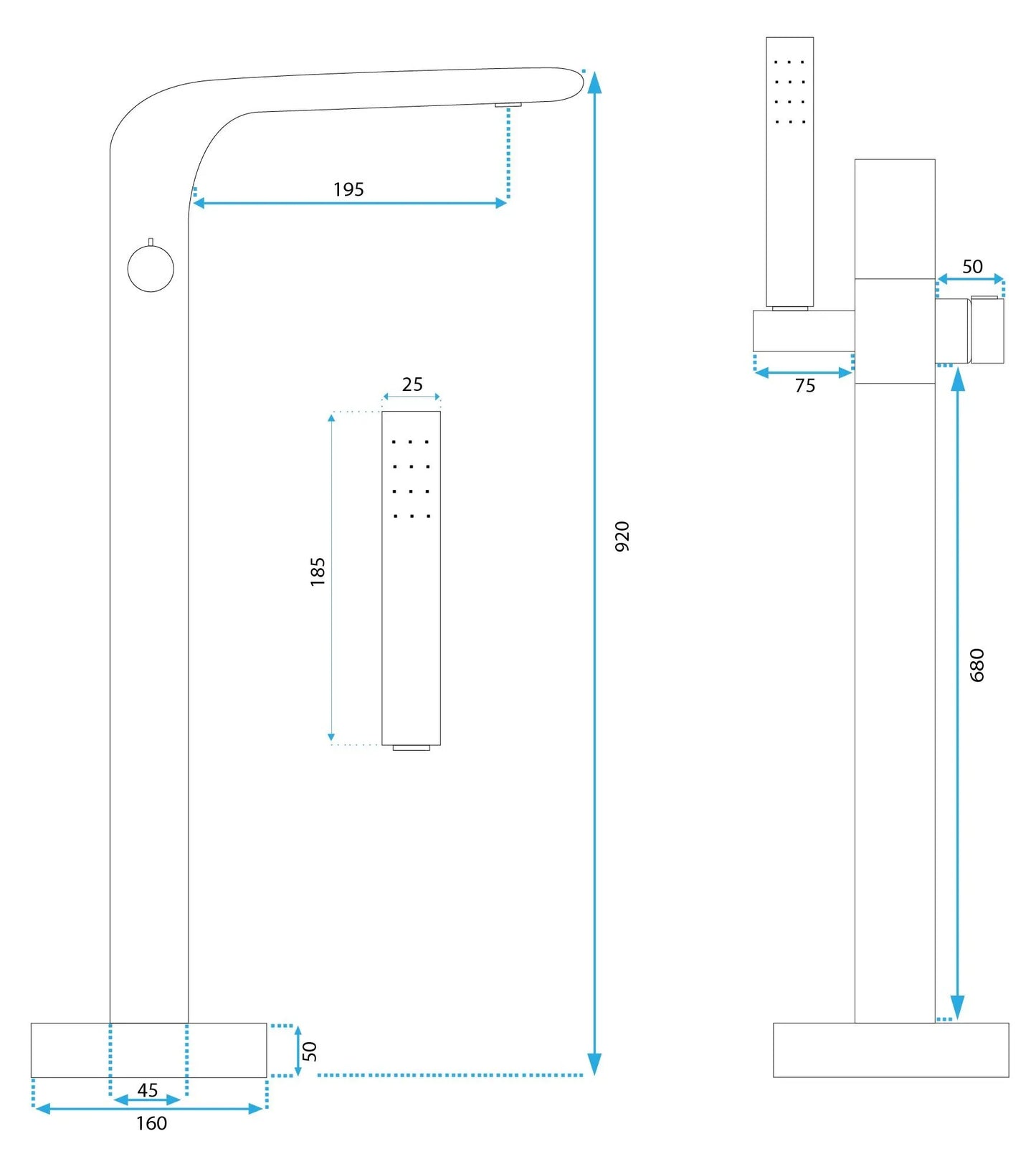 Badewannenarmatur Clark Black (Standarmatur)
