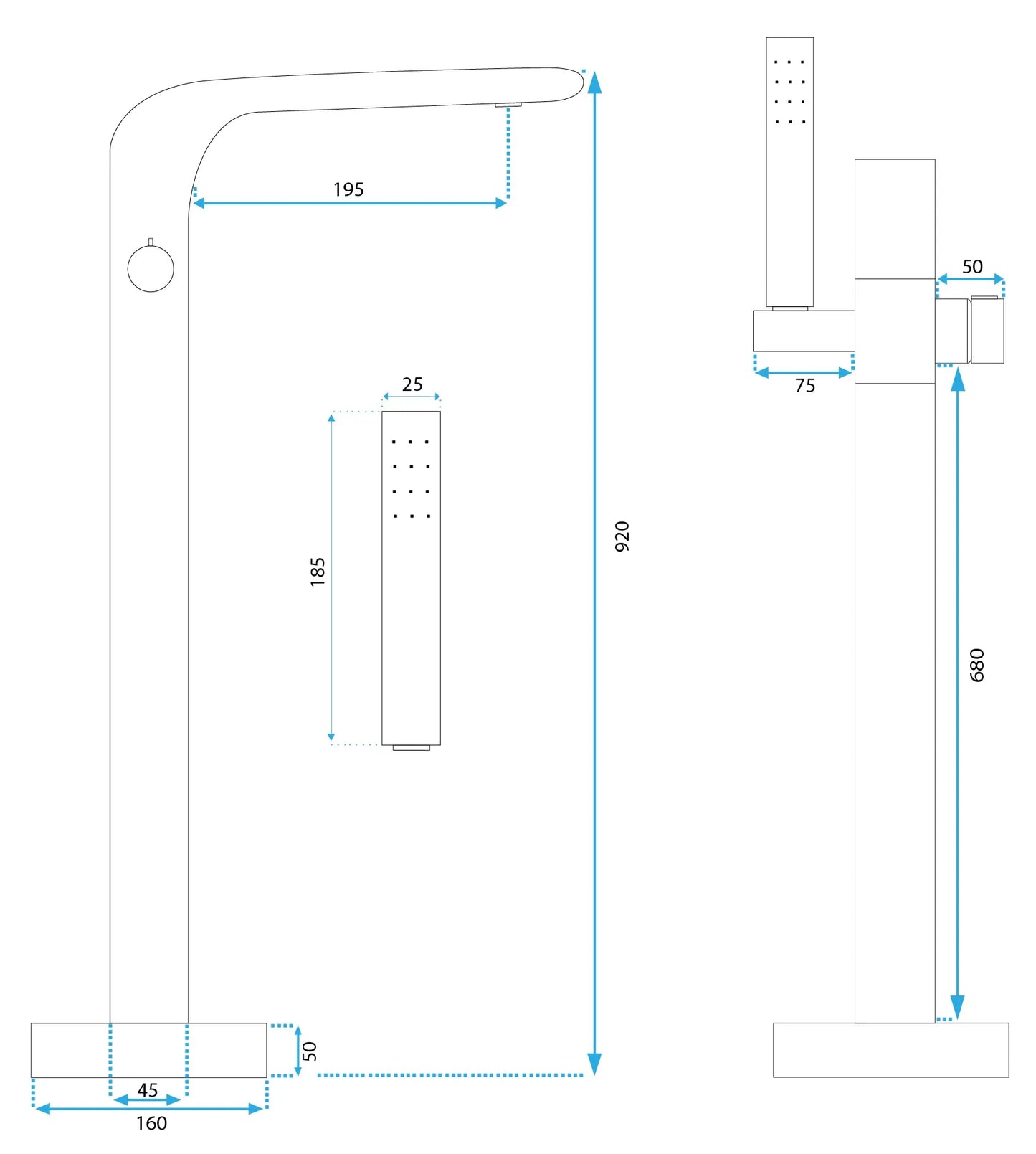 Badewannenarmatur Clark Chrom (Standarmatur)