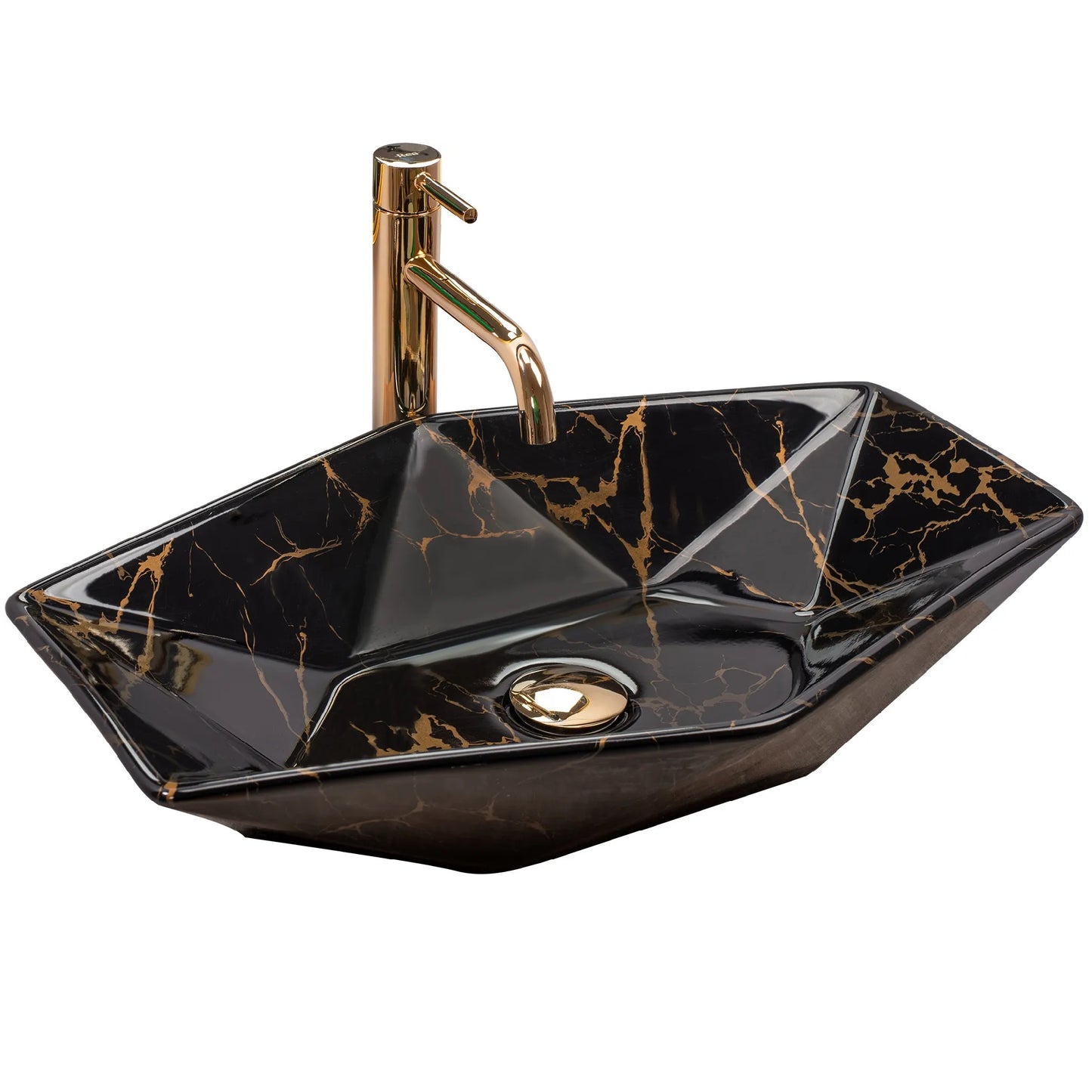Aufsatzwaschbecken Vegas Black Marble 57x37cm