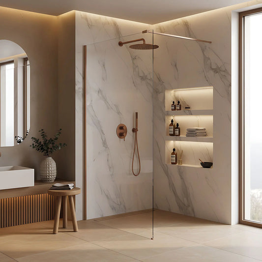 Walk-In Duschwand Flexi Kupfer Matt 70-140cm