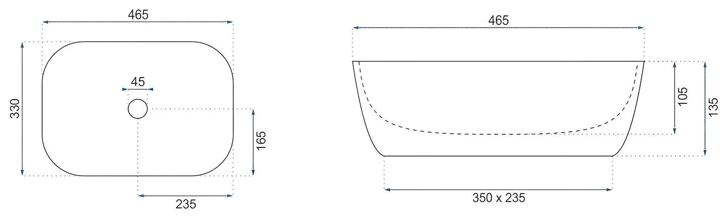 Aufsatzwaschbecken Belinda Marrone Shiny 46,5x33cm