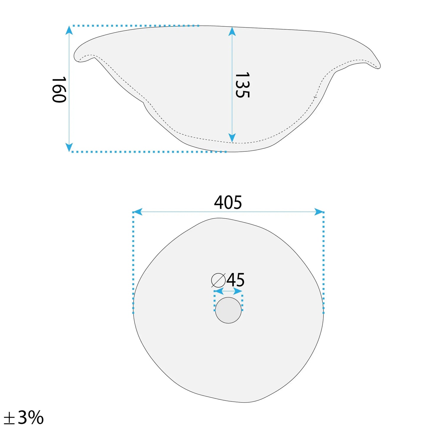 Aufsatzwaschbecken HM 34b - Handmade Art 40,5cm