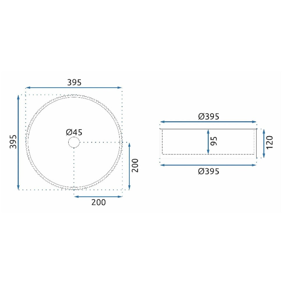 Aufsatzwaschbecken Ingrid Schwarz ∅ 40cm