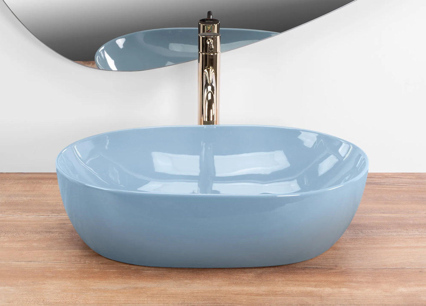 Aufsatzwaschbecken Lisa Blau 49×35cm