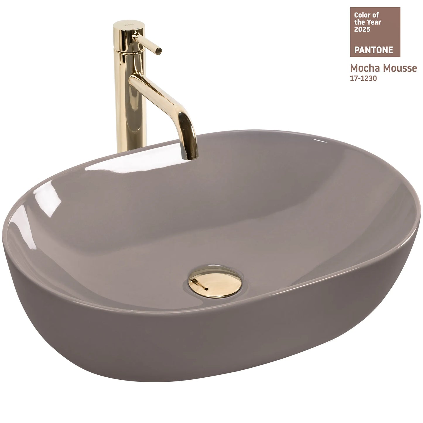 Aufsatzwaschbecken Lisa Mocha Mousse 49×35cm
