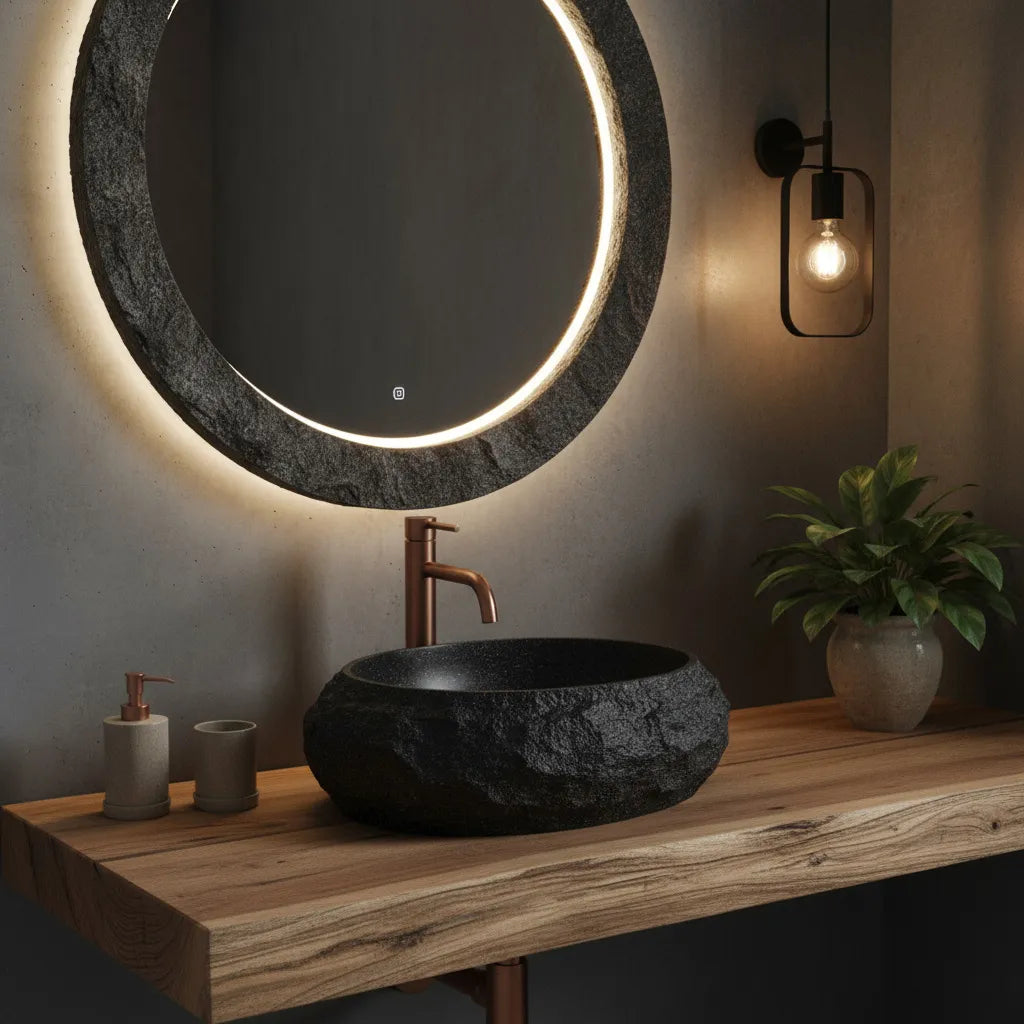Waschbecken Mika Black 48x38cm