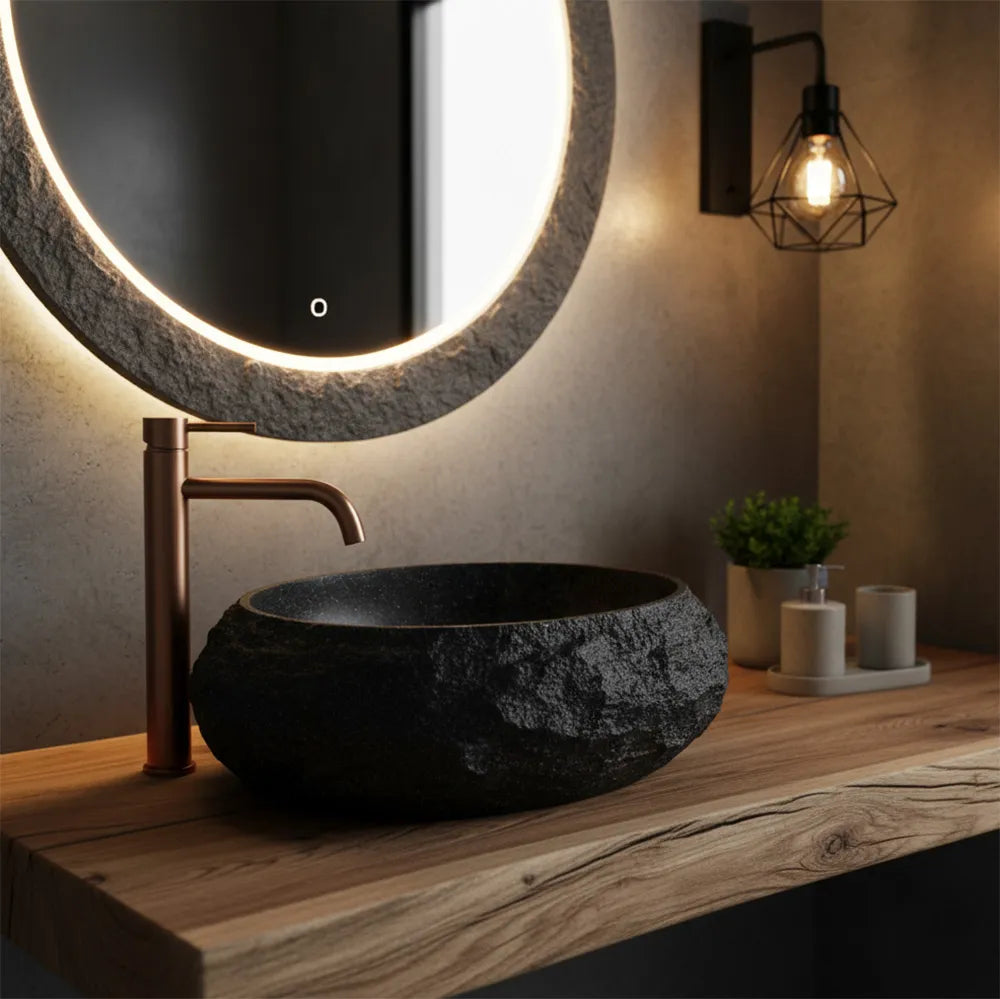 Waschbecken Mika Black 48x38cm