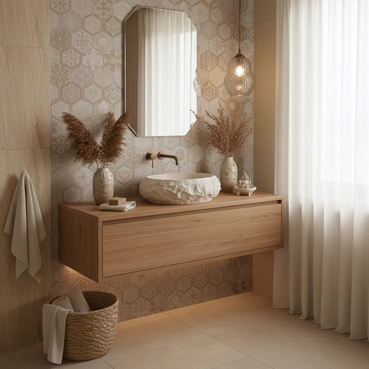 Aufsatzwaschbecken Mika Warm Beige 50x38cm