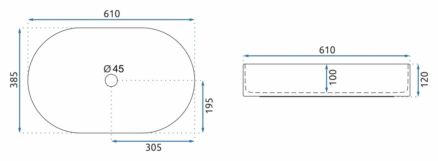 Aufsatzwaschbecken Nadia Beige Matt 61x38,5cm