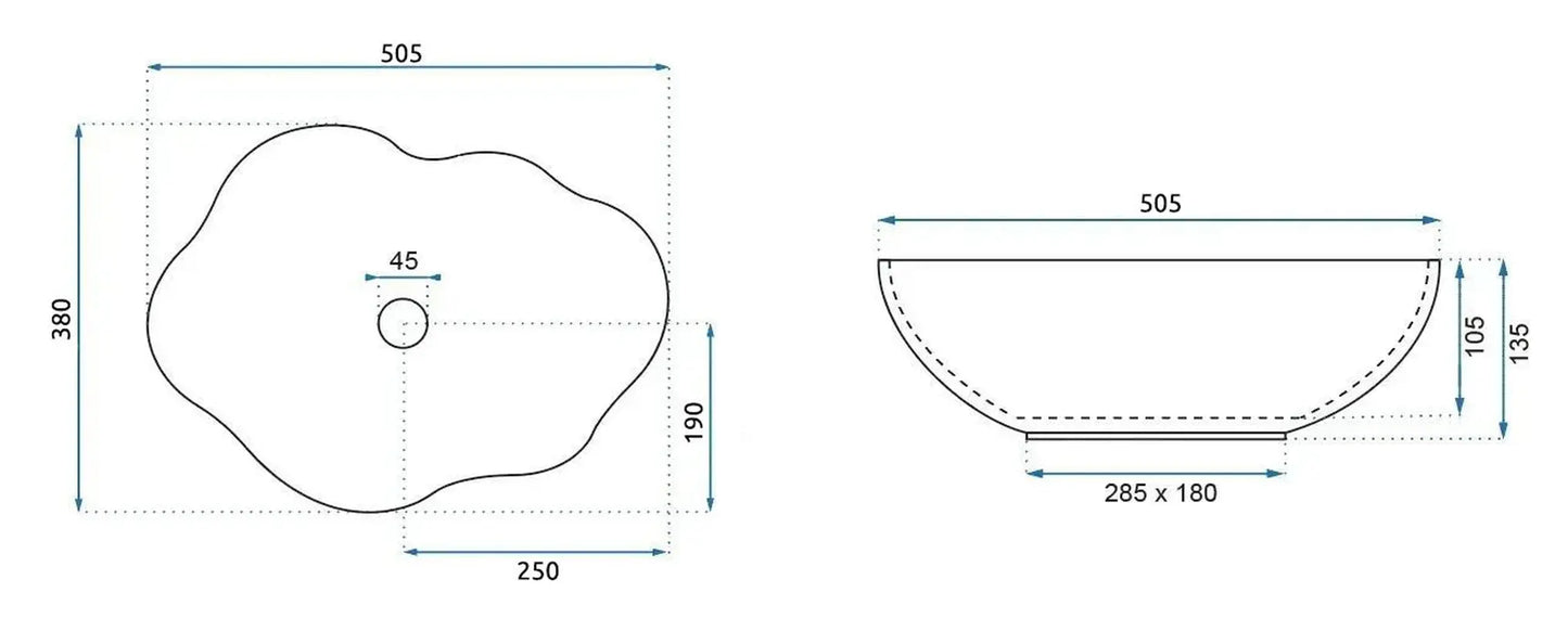 Aufsatzwaschbecken Pearl Warm 50,5x38cm
