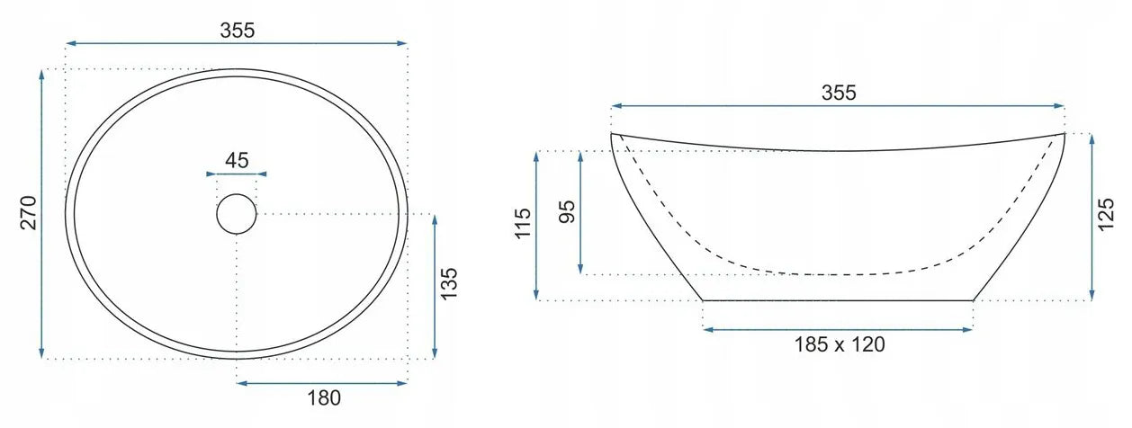 Aufsatzwaschbecken Sofia Mini Cloudy 35,5x27cm