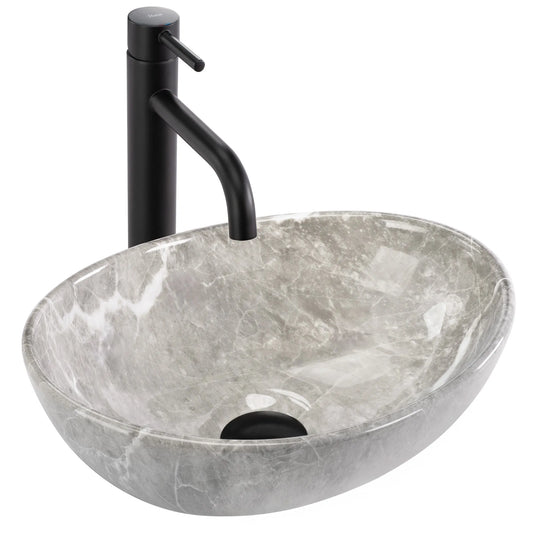 Aufsatzwaschbecken Sofia Mini Stone Grigio 35,5x27cm