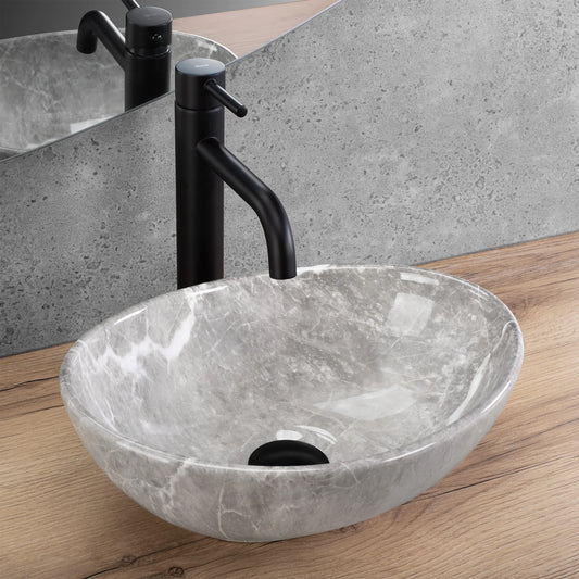 Aufsatzwaschbecken Sofia Mini Stone Grigio 35,5x27cm