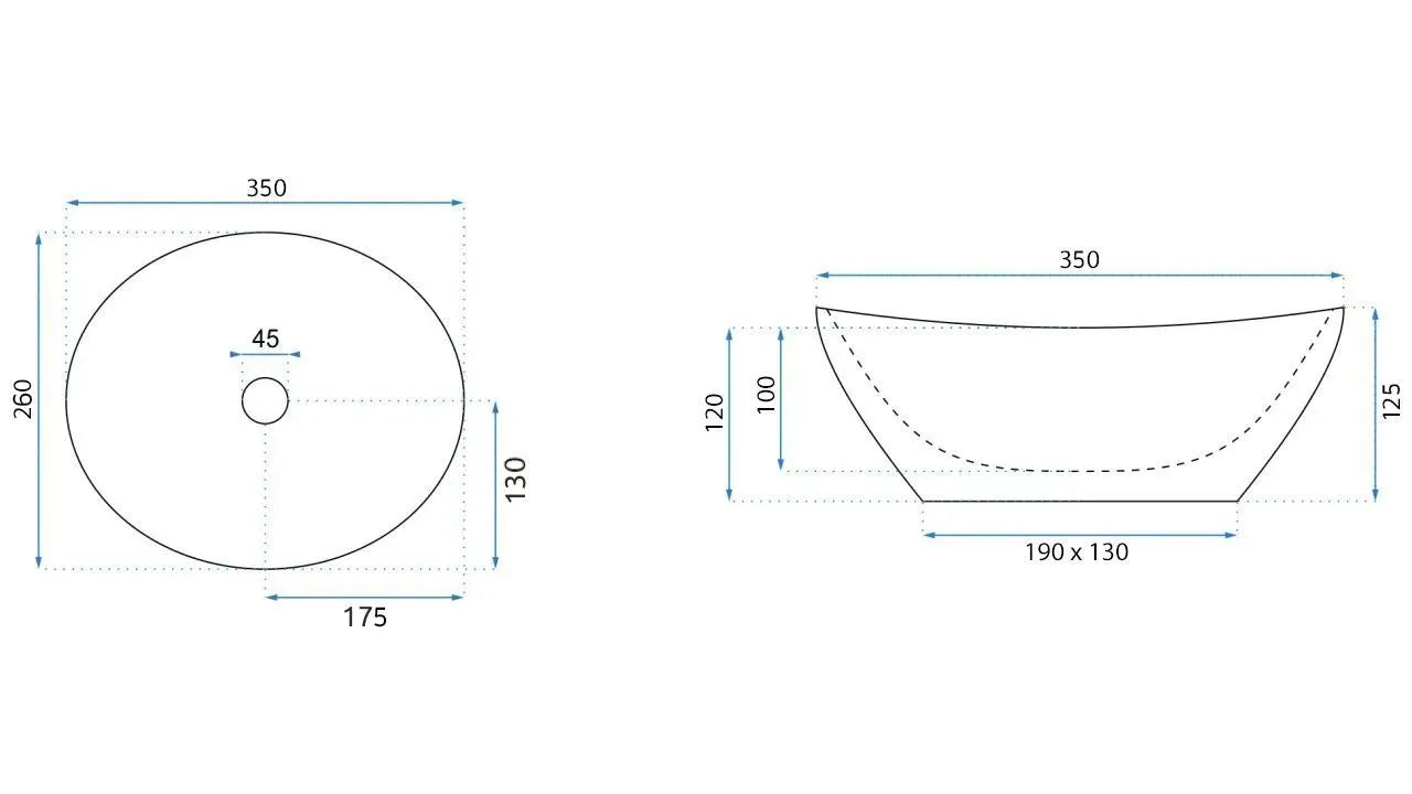 Aufsatzwaschbecken Sofia Mini Stone Grigio 35,5x27cm