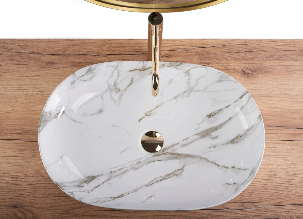 Aufsatzwaschbecken Cleo Shiny Aiax 60,5x41cm