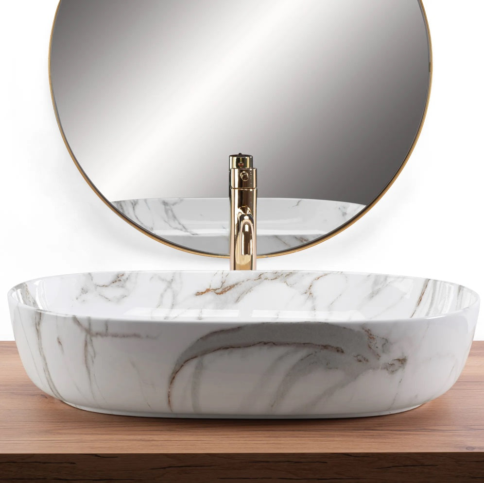 Aufsatzwaschbecken Cleo Shiny Aiax 60,5x41cm