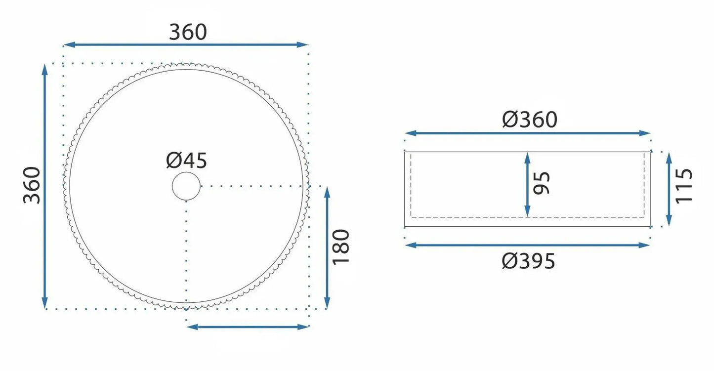 Aufsatzwaschbecken Suri ∅45cm