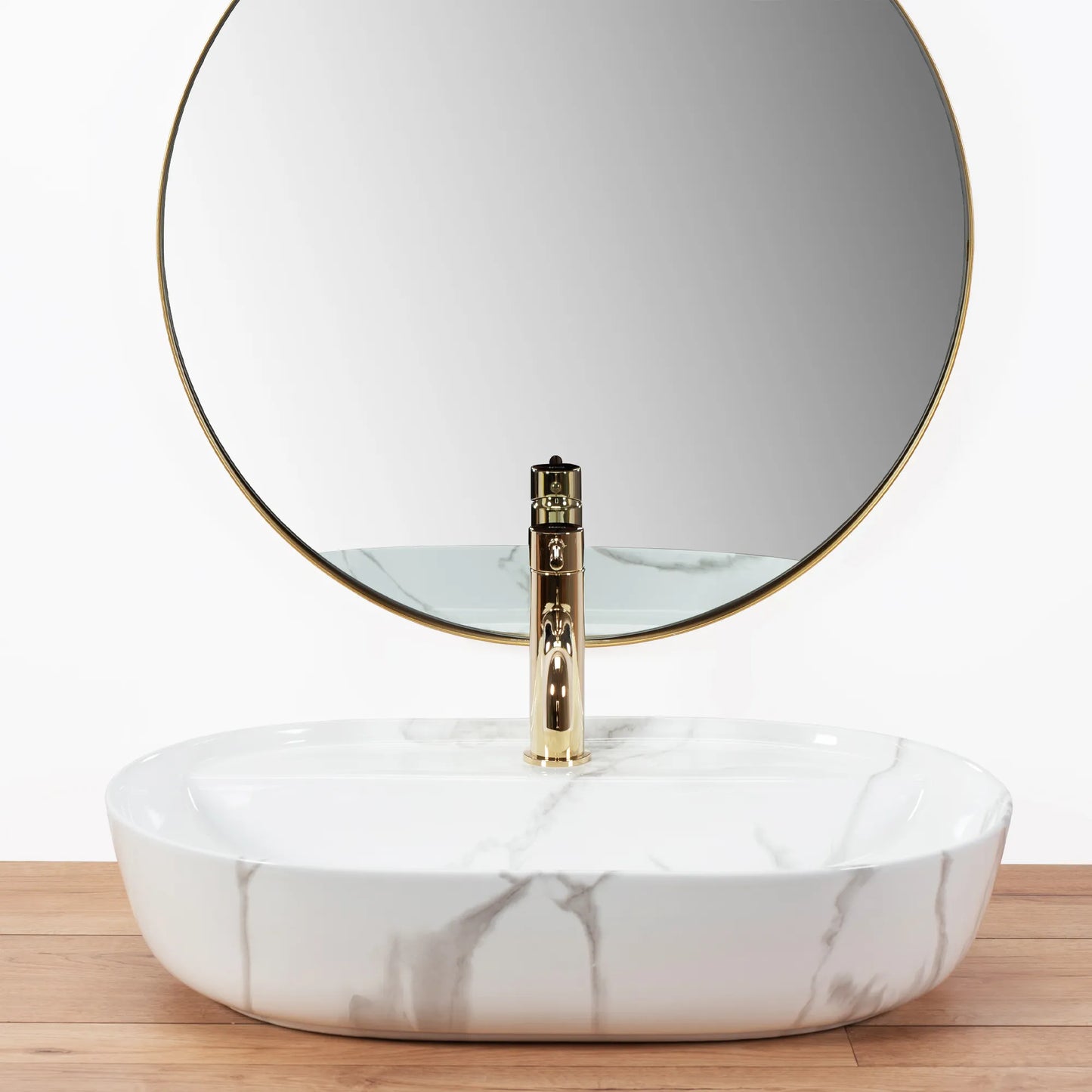 Aufsatzwaschbecken Aura Shiny Marmor 61x41cm