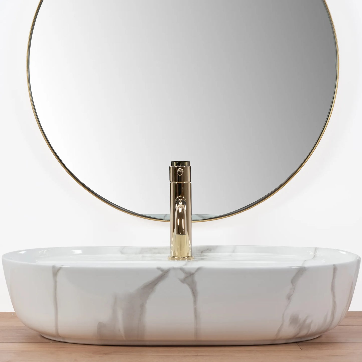 Aufsatzwaschbecken Aura Shiny Marmor 61x41cm