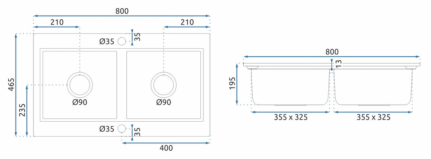 Spülbecken Caddy White