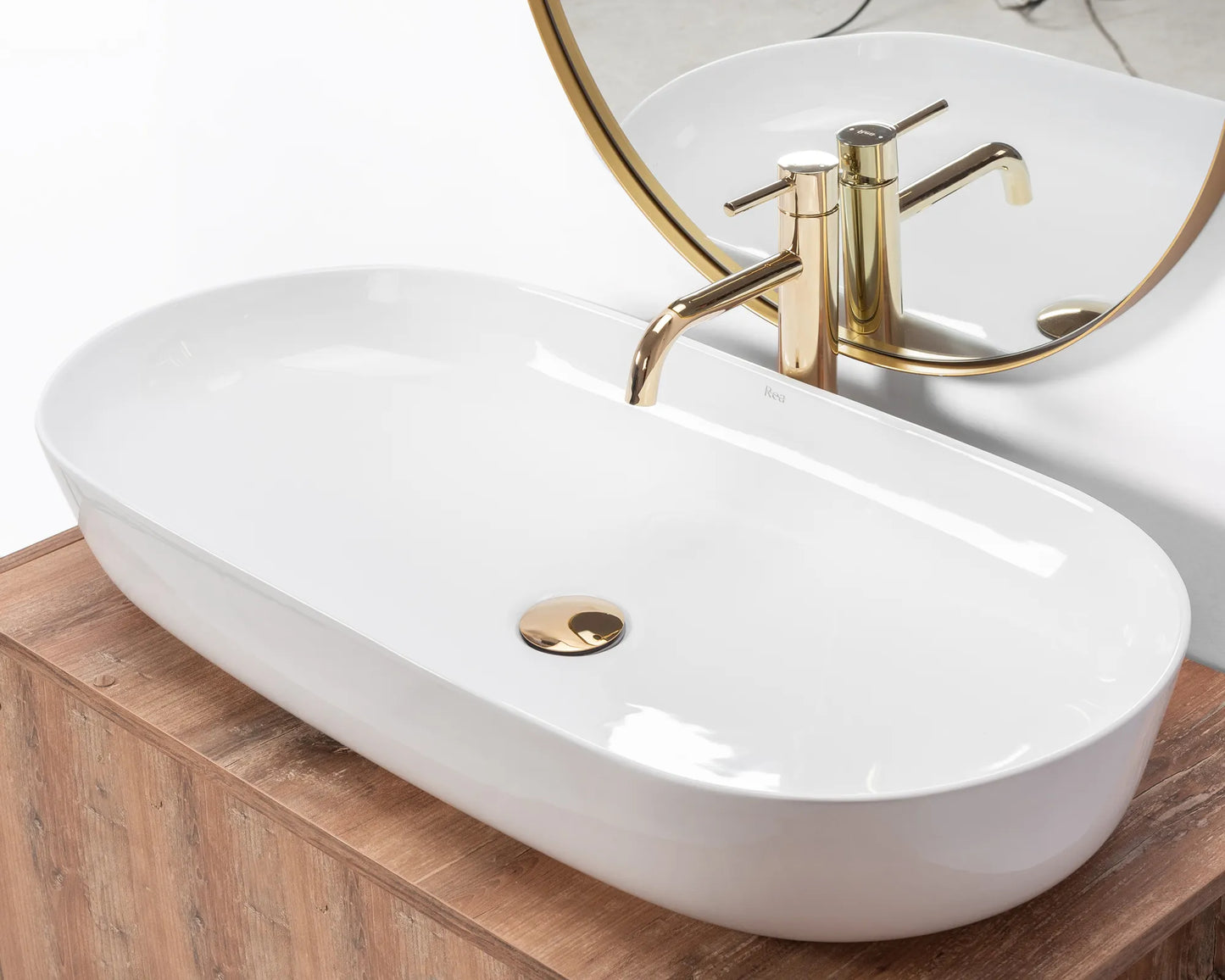 Aufsatzwaschbecken Cleo Weiß 81x41cm