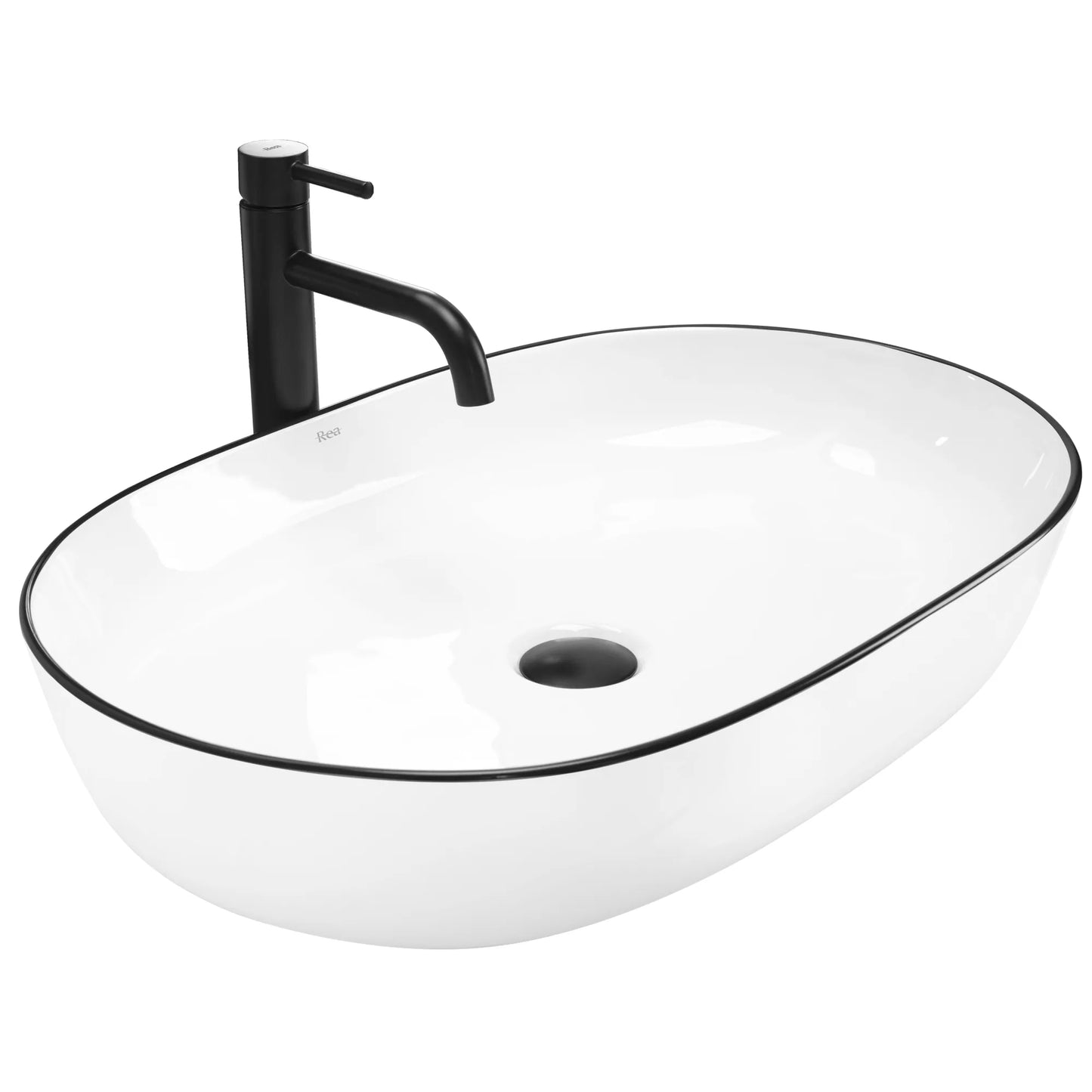 Aufsatzwaschbecken Cleo White Black Edge 60,5x41cm