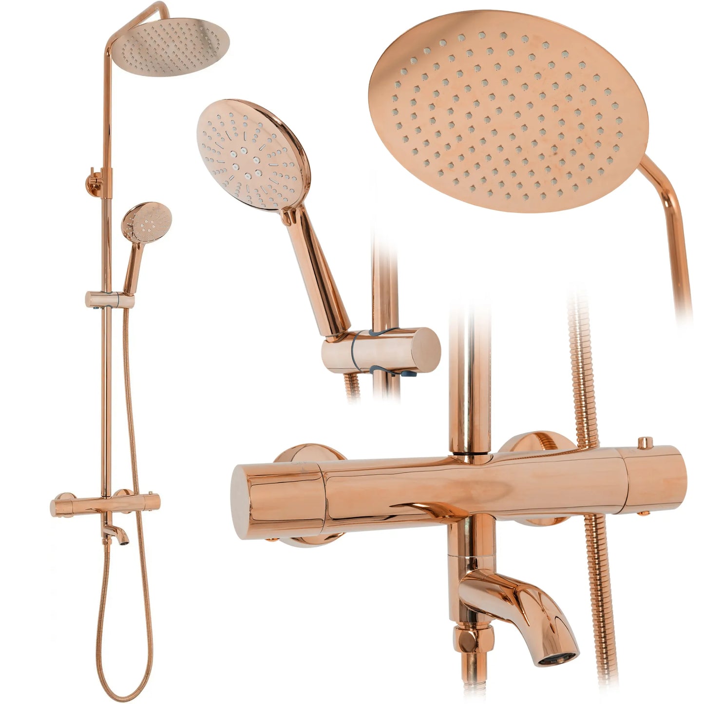 Dusche mit Wannenauslauf Lungo Rosé Gold