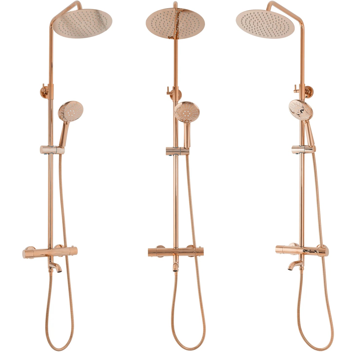 Dusche mit Wannenauslauf Lungo Rosé Gold