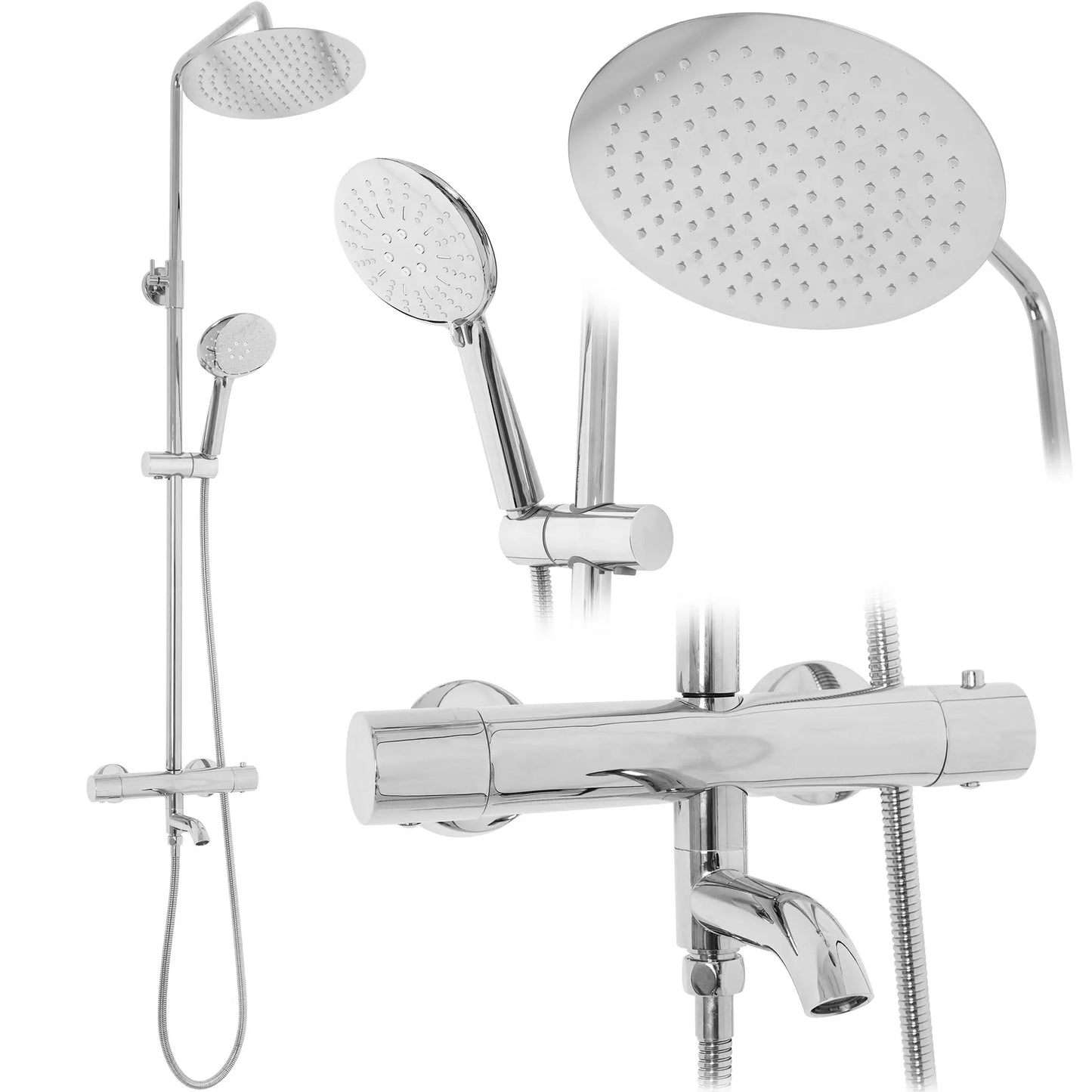 Dusche mit Wannenauslauf Lungo Chrom (mit Thermostat)