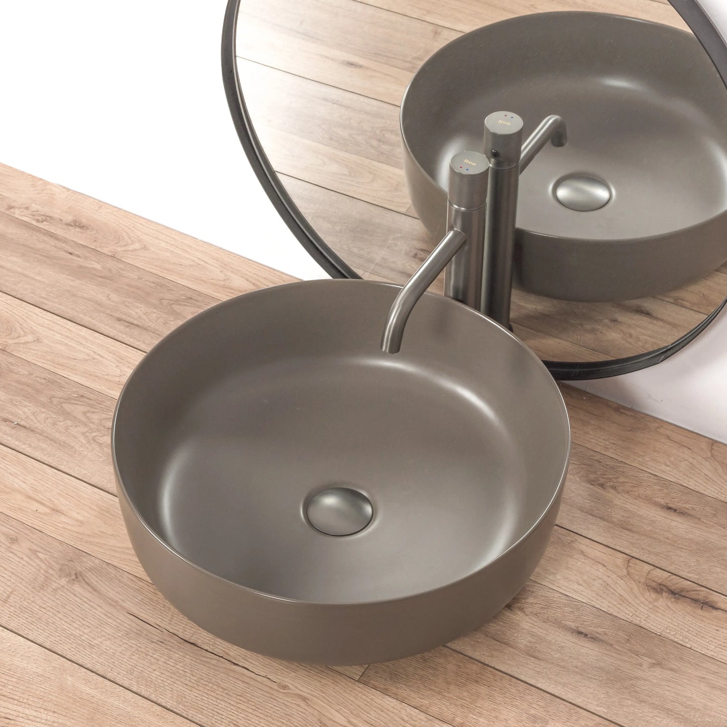 Aufsatzwaschbecken Elma Grey Matt ∅ 45cm