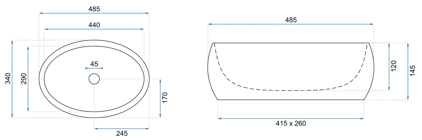 Aufsatzwaschbecken Linda Lava 48,5x34cm