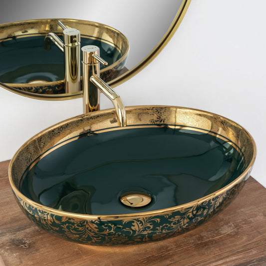 Aufsatzwaschbecken Margot Green 52x40cm