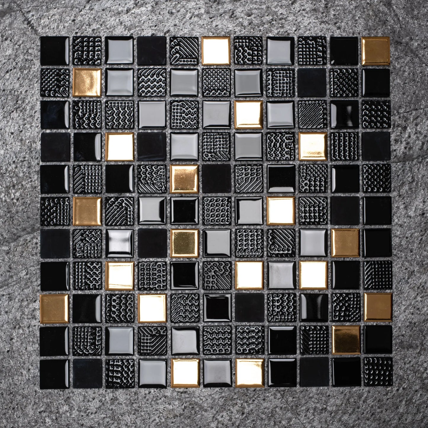 Mosaikfliesen Schwarz 30x30cm (2 Stück)
