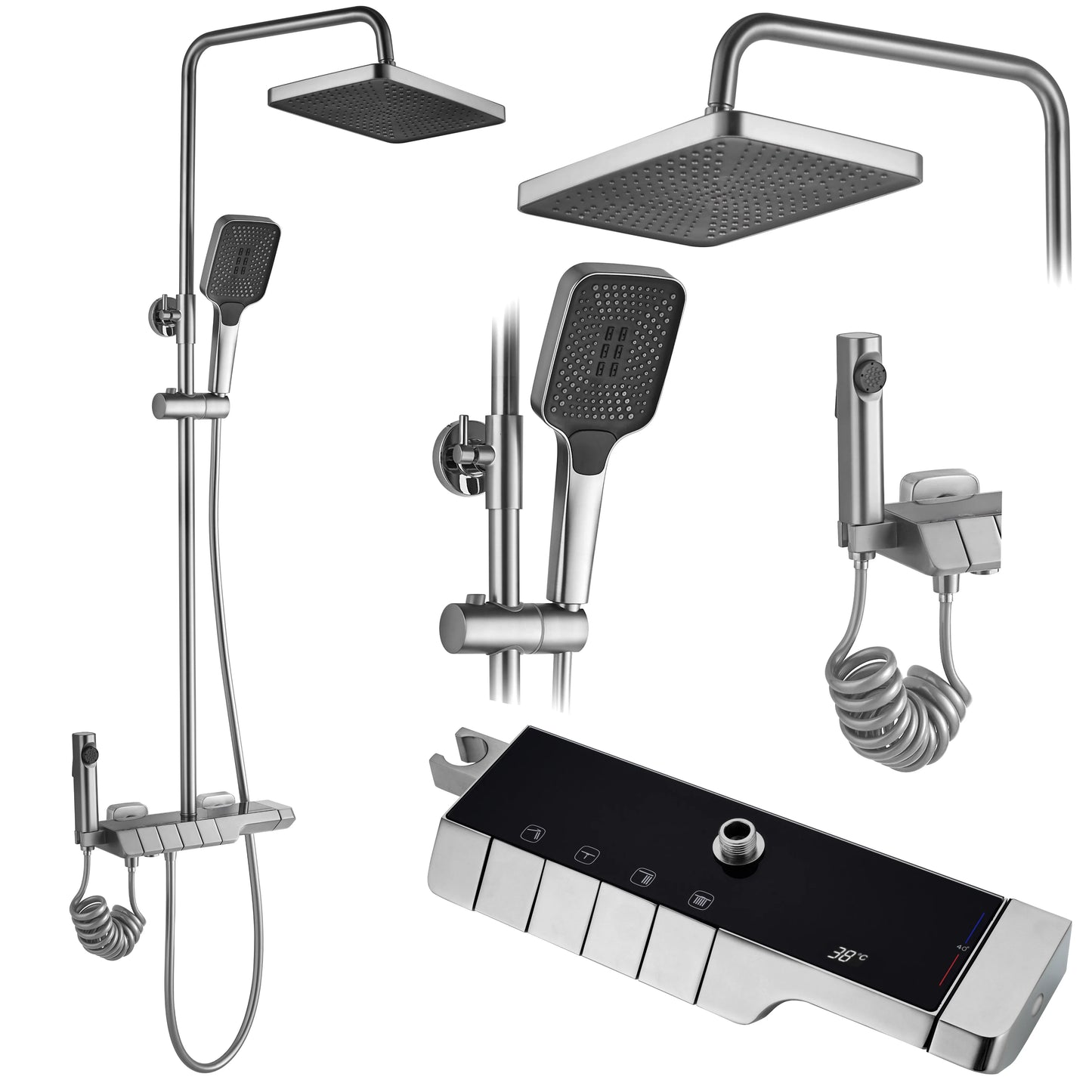 Dusche Rob Chrom Matt (mit Thermostat)