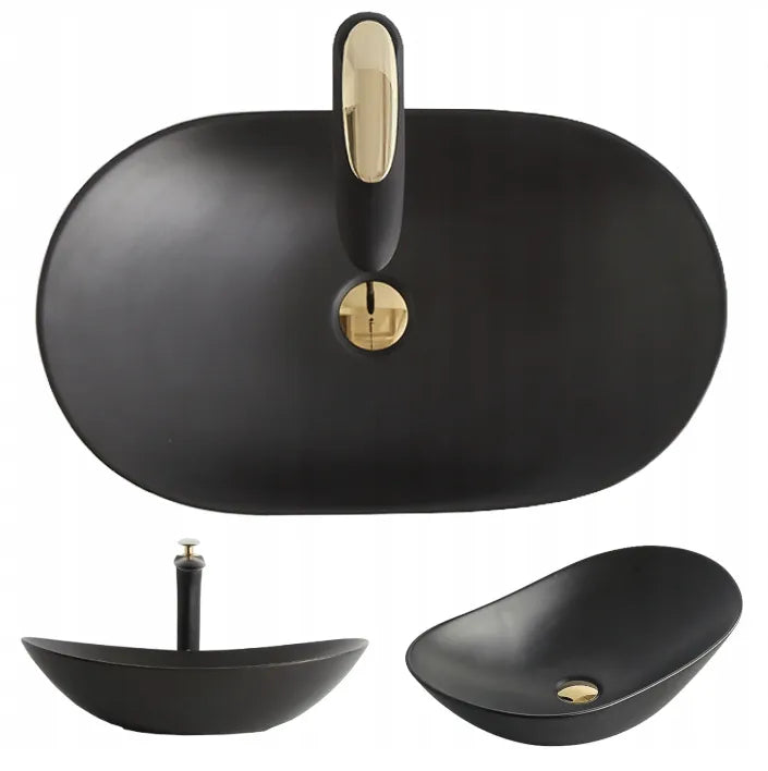 Aufsatzwaschbecken Royal Black Matt 61,5x37cm