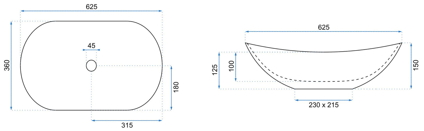 Aufsatzwaschbecken Royal Goldrand 62,5x36cm