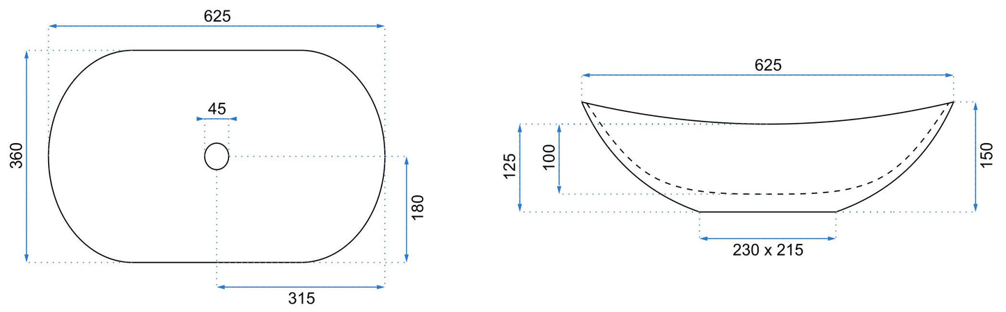Aufsatzwaschbecken Royal Gold 62,5x36cm