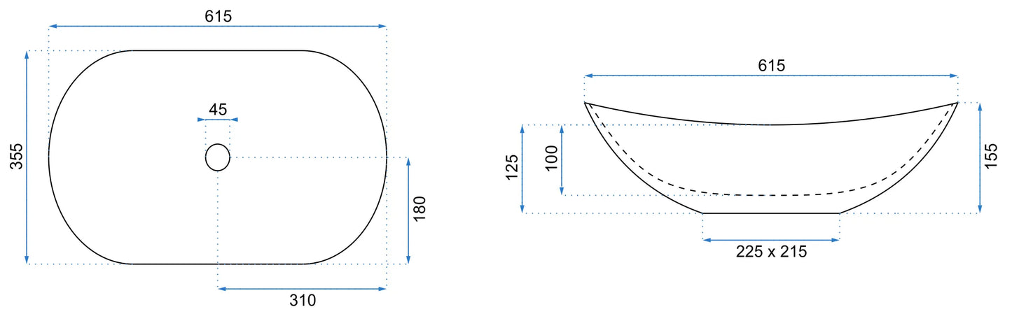 Aufsatzwaschbecken Royal White 60,5x36cm