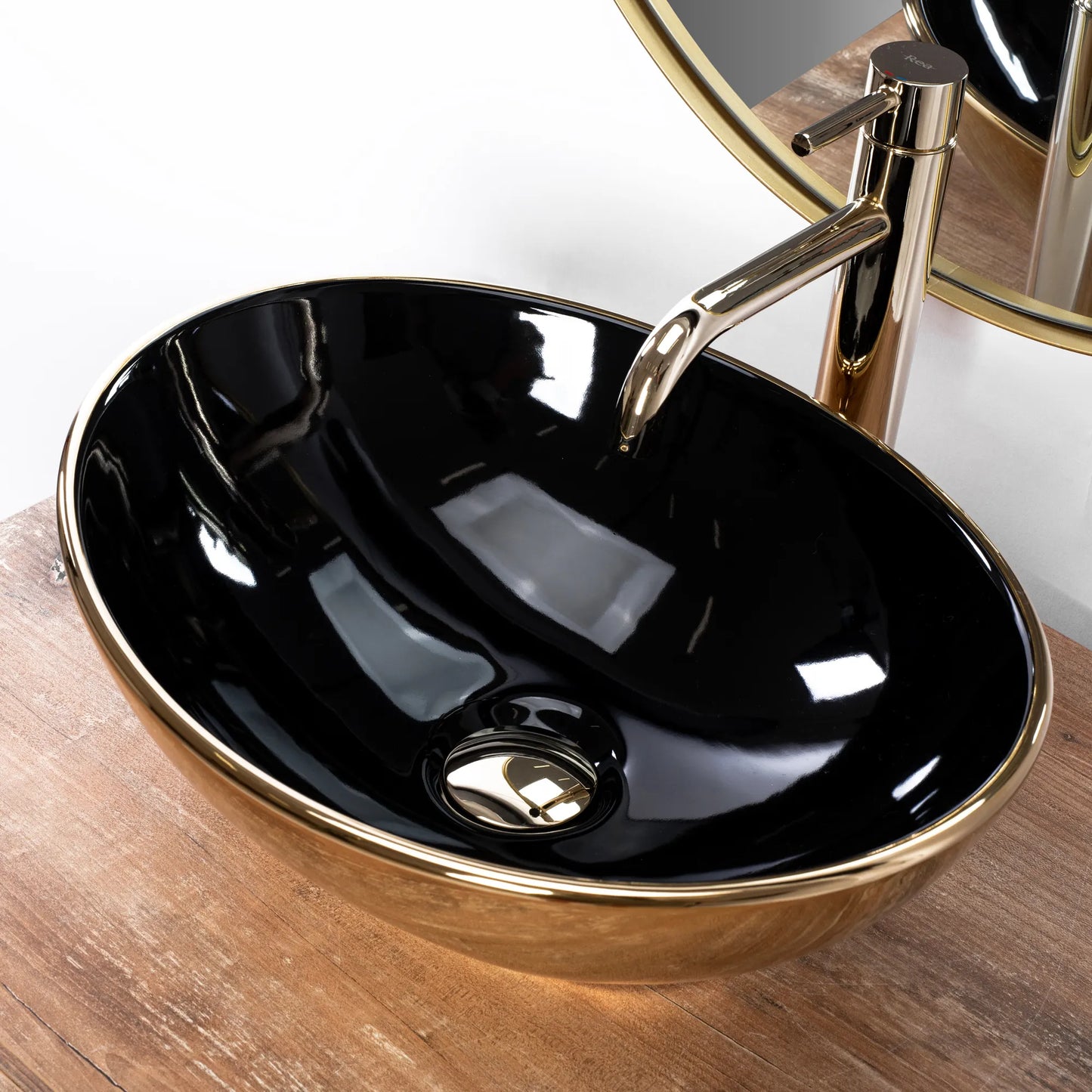 Aufsatzwaschbecken Sofia Gold Black 41x34,5cm