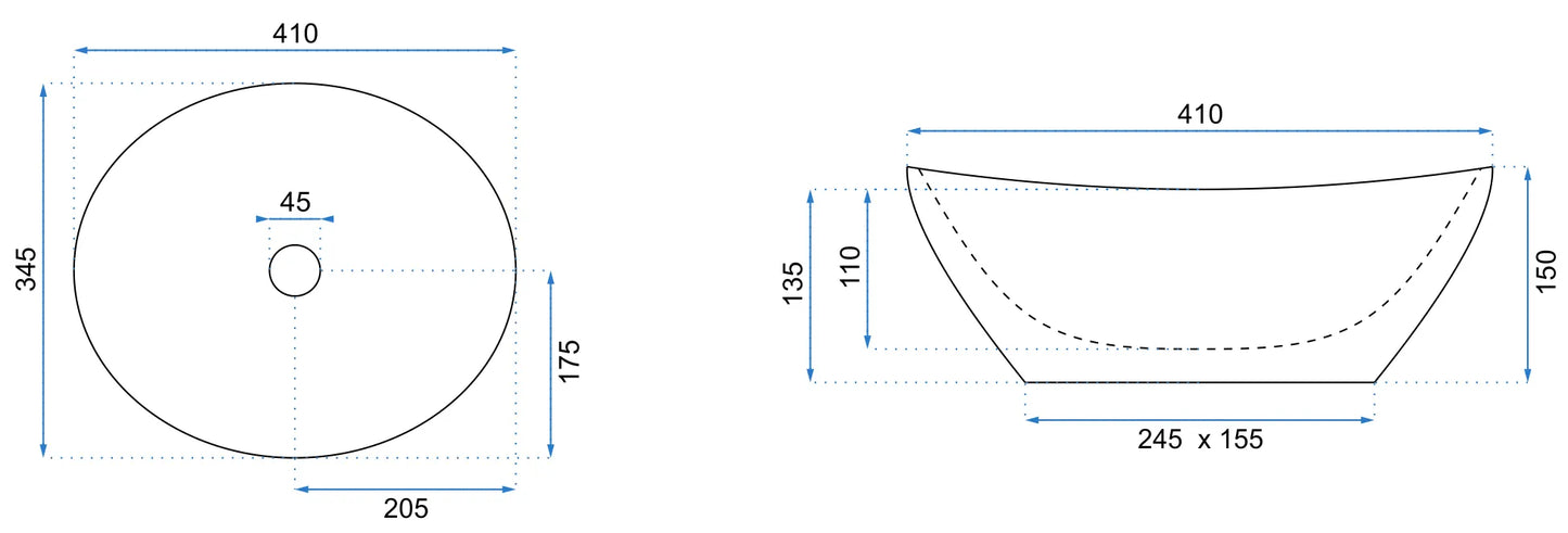 Aufsatzwaschbecken Sofia Black Marble 41x34,5cm