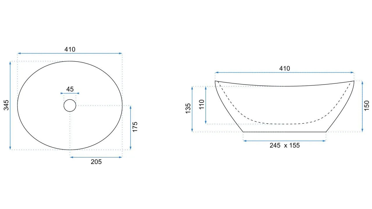 Aufsatzwaschbecken Sofia Brushed Gold 41x34,5cm