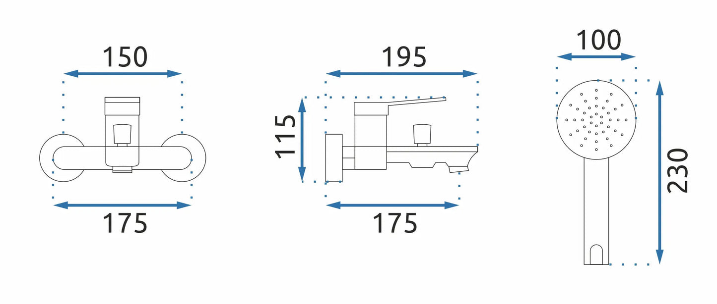 Badewannenarmatur Viral Black Rosé Gold
