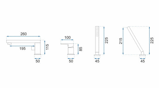 Badewannenarmatur Glen Gold