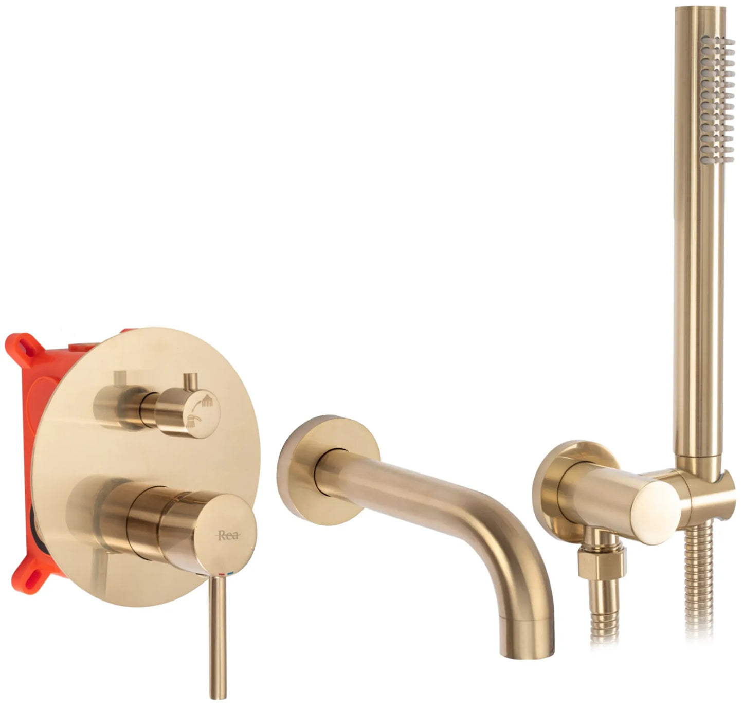 Badewannenarmatur Unterputz Lungo Gold Matt