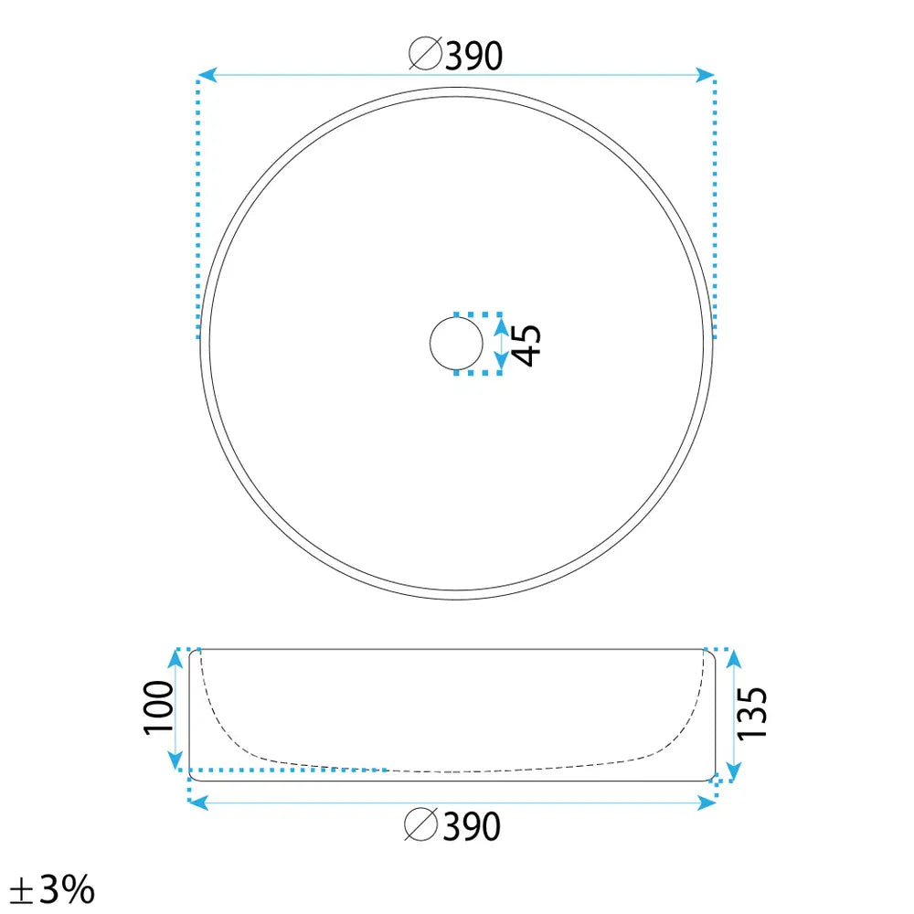 Aufsatzwaschbecken Destiny Ø39cm