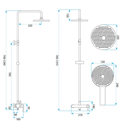 Dusche Ontario Black